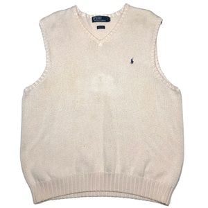 Ralph Lauren White Vintage Knit Vest XXL